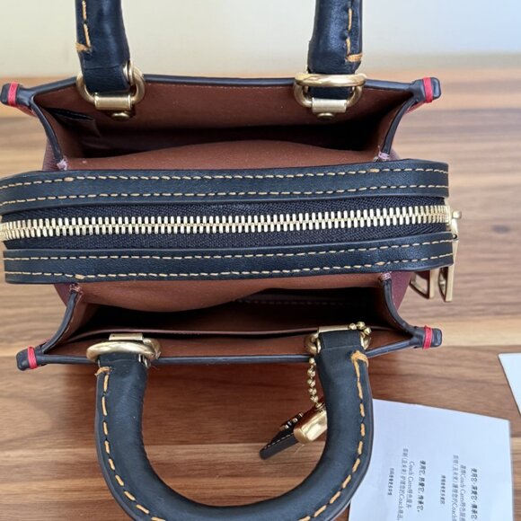 COACH Rogue Bag 12 In Colorblock CC482 NWT/NWOT leather red - Picture 9 of 13
